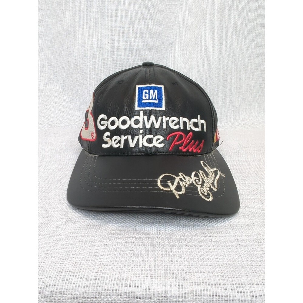 Vintage JH Design Dale Earnhardt Goodwrench Service Nascar Leather Strapback Hat